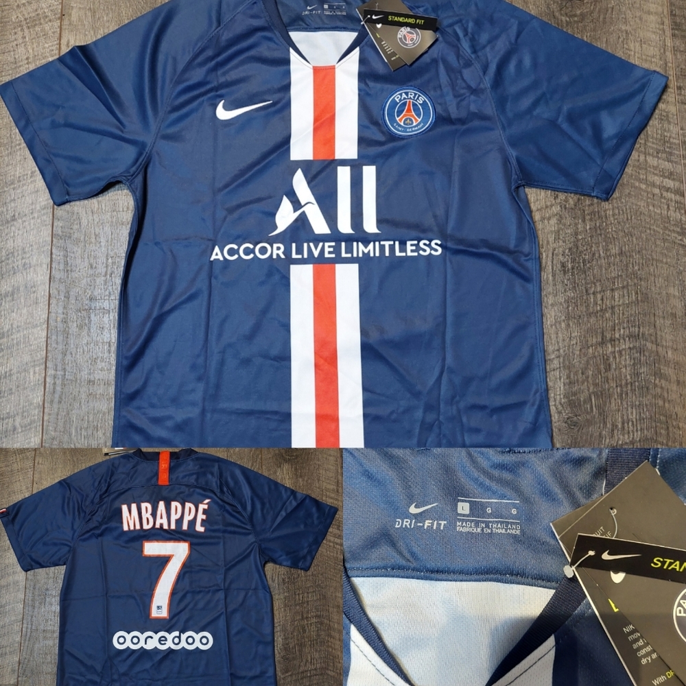 Kylian Mbappe Paris Saint Germain Men’s Blue Soccer / Football Jersey – Nike – L